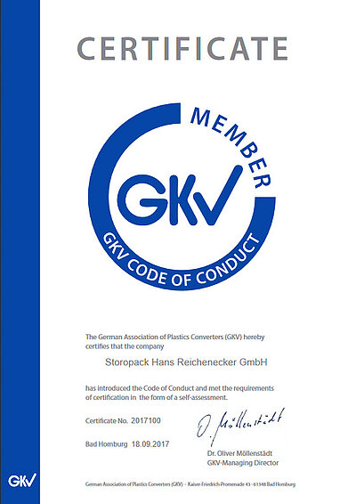 Certificado del Código de Conducta de GKV