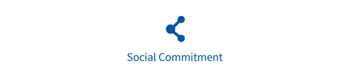 Un símbolo con las palabras "compromiso social"