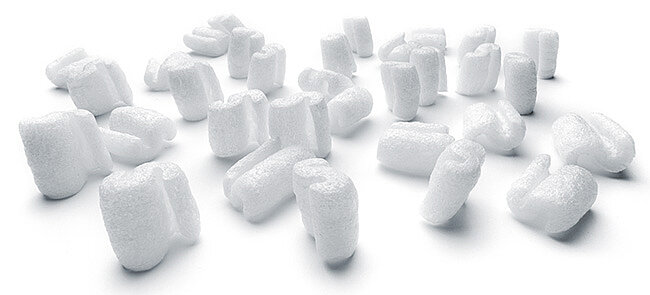 
			Chips de embalaje de bioplástico blancos en forma de S